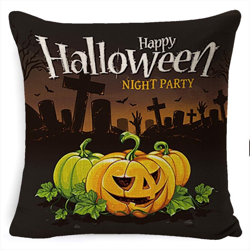 Halloween Pumpkin Horror Series Linen Pillow Cover Car Cushion Pillow