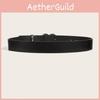 Color Solid Retro Summer Punk Leather Belt With Heart Snap Closure Trendy Look