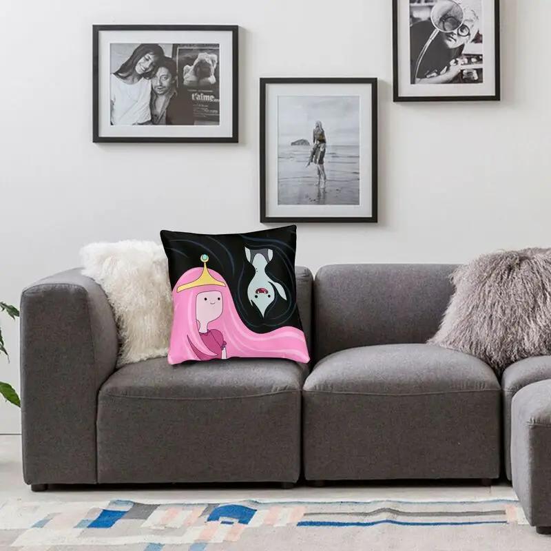 Prinzessin Bubblegum und Marceline Kissenbezug Cartoon Adventure Time Bodenkissenbezug für Auto Cooler Kissenbezug Dekoration