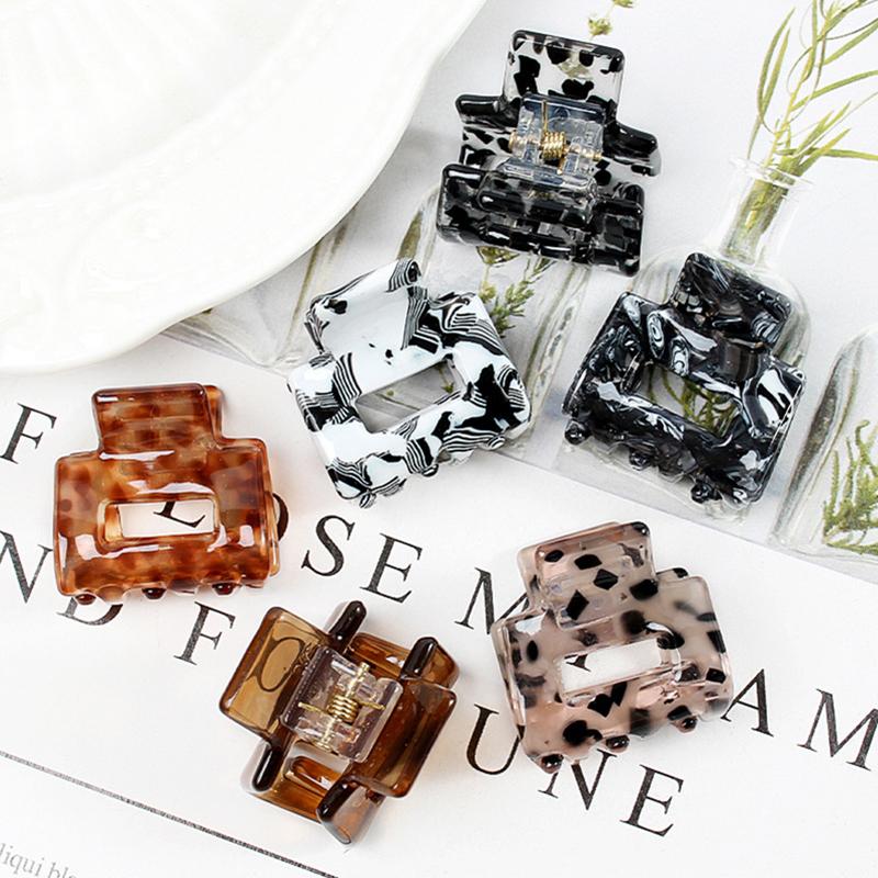 Acetat Mini Quadrat Hohl Haarnadel Krallenklemme Damen Haarspangen Mädchen Spangen Bade Bündel Haarschmuck