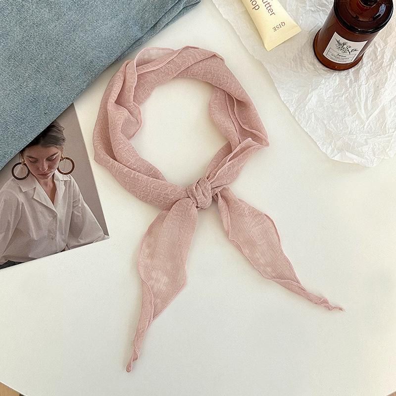 Silk scarf new fashion thin breathable small scarf scarf temperament versatile neck protection scarf rhombus silk scarf waist