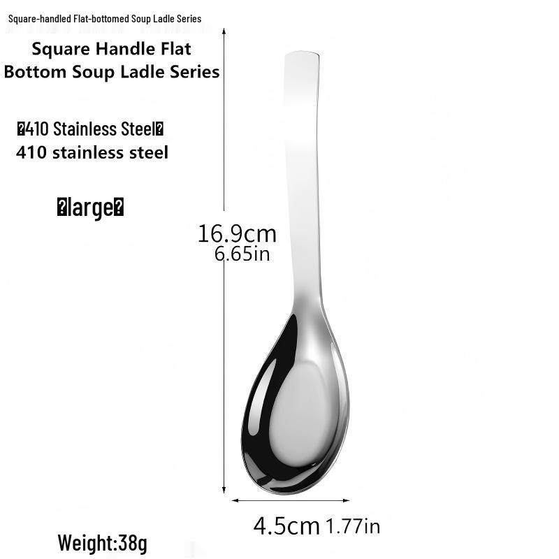 Jieyang Stainless Steel Tableware: Thickened Soup, Rice, and Watermelon Spoons