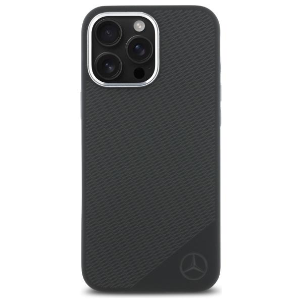 Mercedes Mehmp16X23Sugdk Iphone 16 Pro   Max 6.9 Czarny/Black Hardcase Silicone Tonal Logo Wood Pattern Magsafe