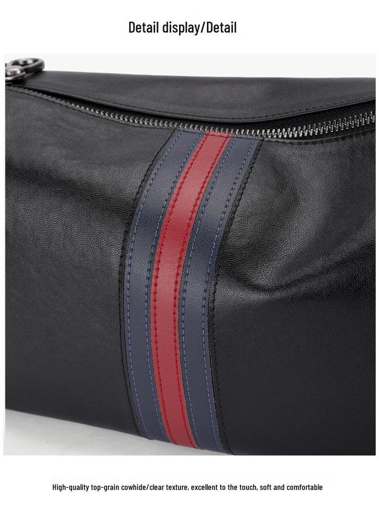 Trendy Men's Genuine Leather Messenger Bag - Casual, Fashionable, First Layer Cowhide Small Shoulder Bag