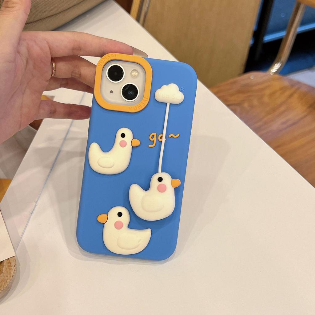 Applicable Apple Cloud 3D Duck Phone Case iPhone 17/16/15/14/13 - Fun, Drop-Proof Protection