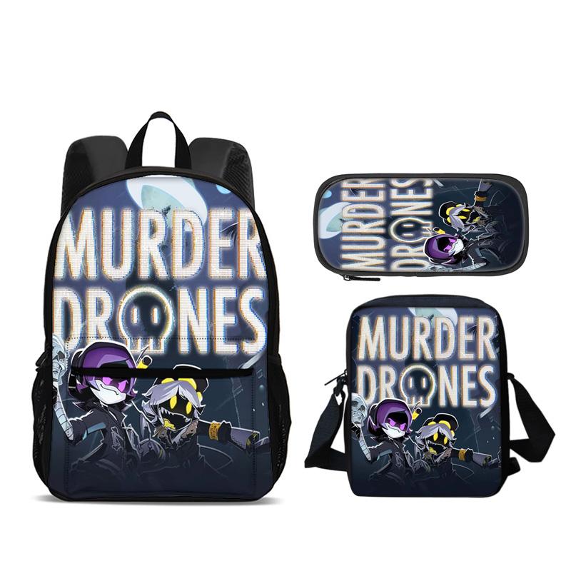 Zaino Droni Assassini Astuccio Borsa a Spalla Set da 3 Pezzi Versatile Grande Capacità Ragazzo e Ragazza Scuola Compleanno Miglior Regalo