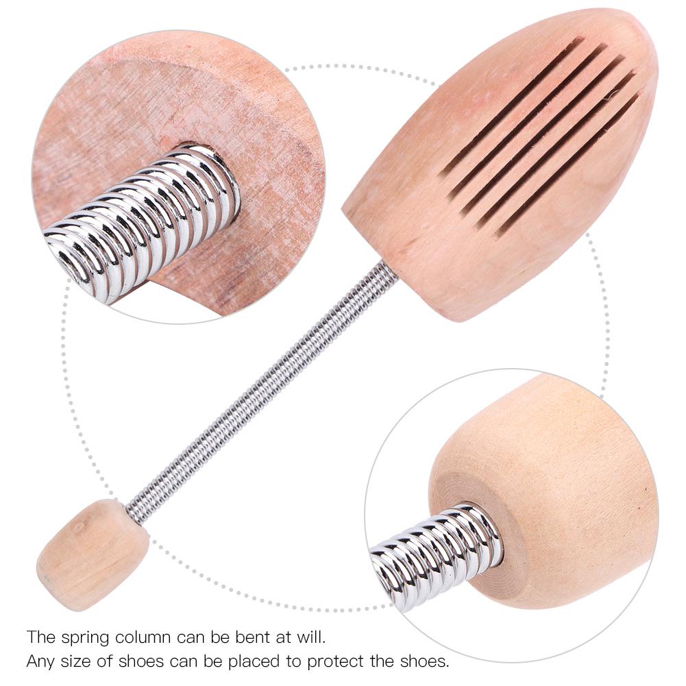 2Pcs Wood Anti Deformation Anti Wrinkle Women Men Shoe Tree   with Spring Column(35 36)