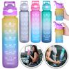 1000ml Motivational Water Bottle with Time Marker Spray Water Bottle Straw Drinking Bottle Gradient for Outdoor Hydration
