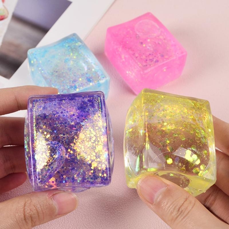 Crystal Unbreakable Ice Cube Figurine Maltose Novelty Gag Table Sensory Toy