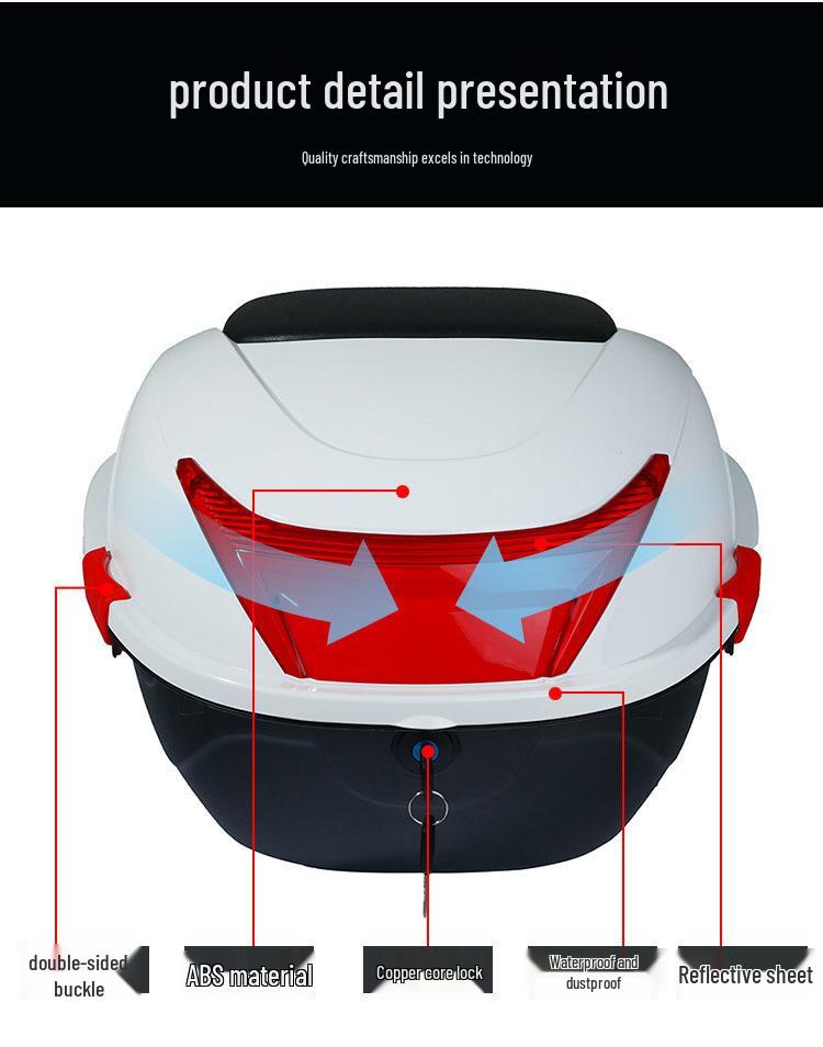 Universal Electric Vehicle Trunk & Storage Box for Motorcycles and Scooters