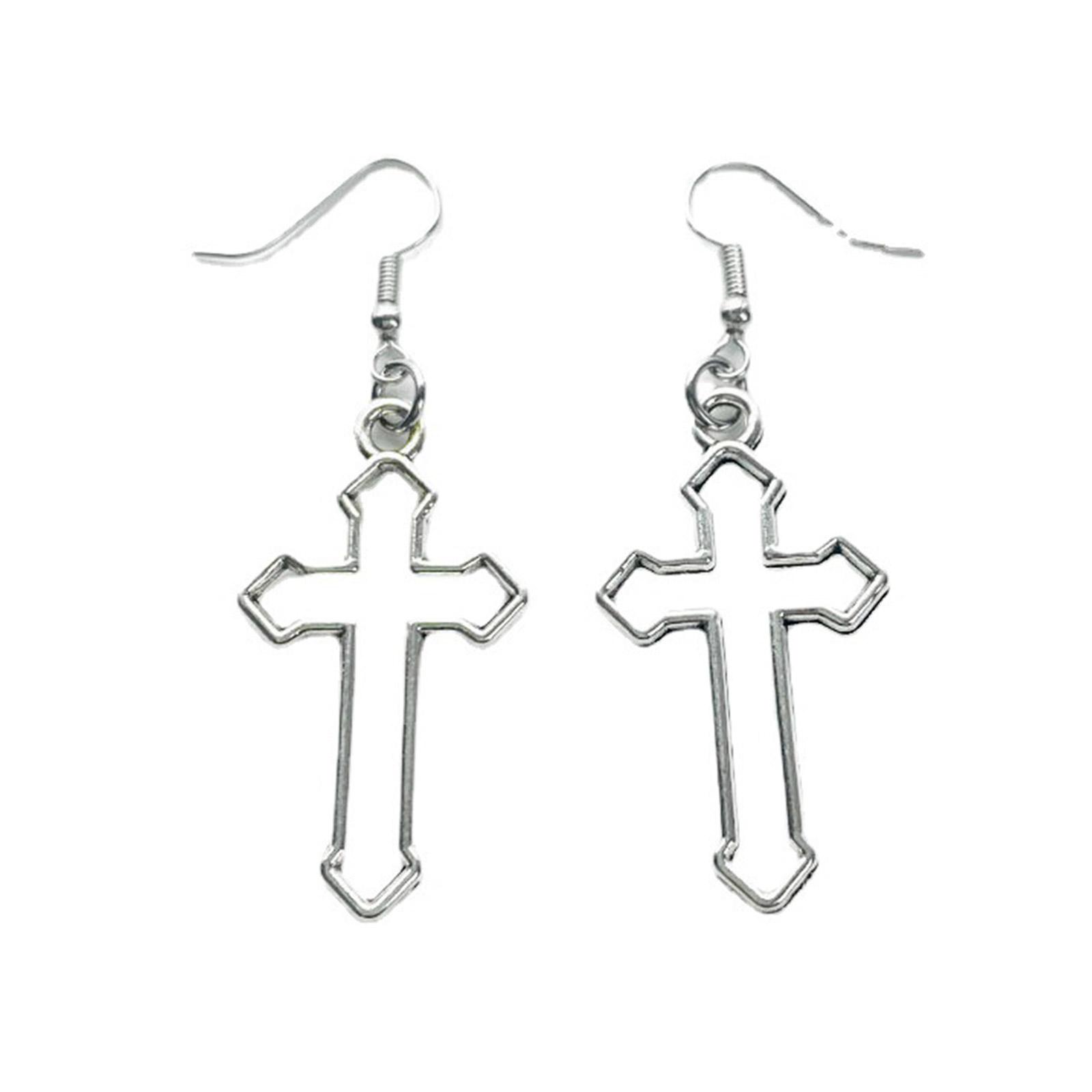 Hollow Cross Dangle Earrings Jewelry Fashion Long Drop Earrings for Women Men 1