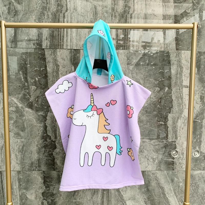 2024 Kinder Baby Niedlich Bademantel Mit Kapuze Kinder Bademäntel Mikrofaser Bademantel Cartoon für Jungen Mädchen Kleinkind Strand Schwimmtücher