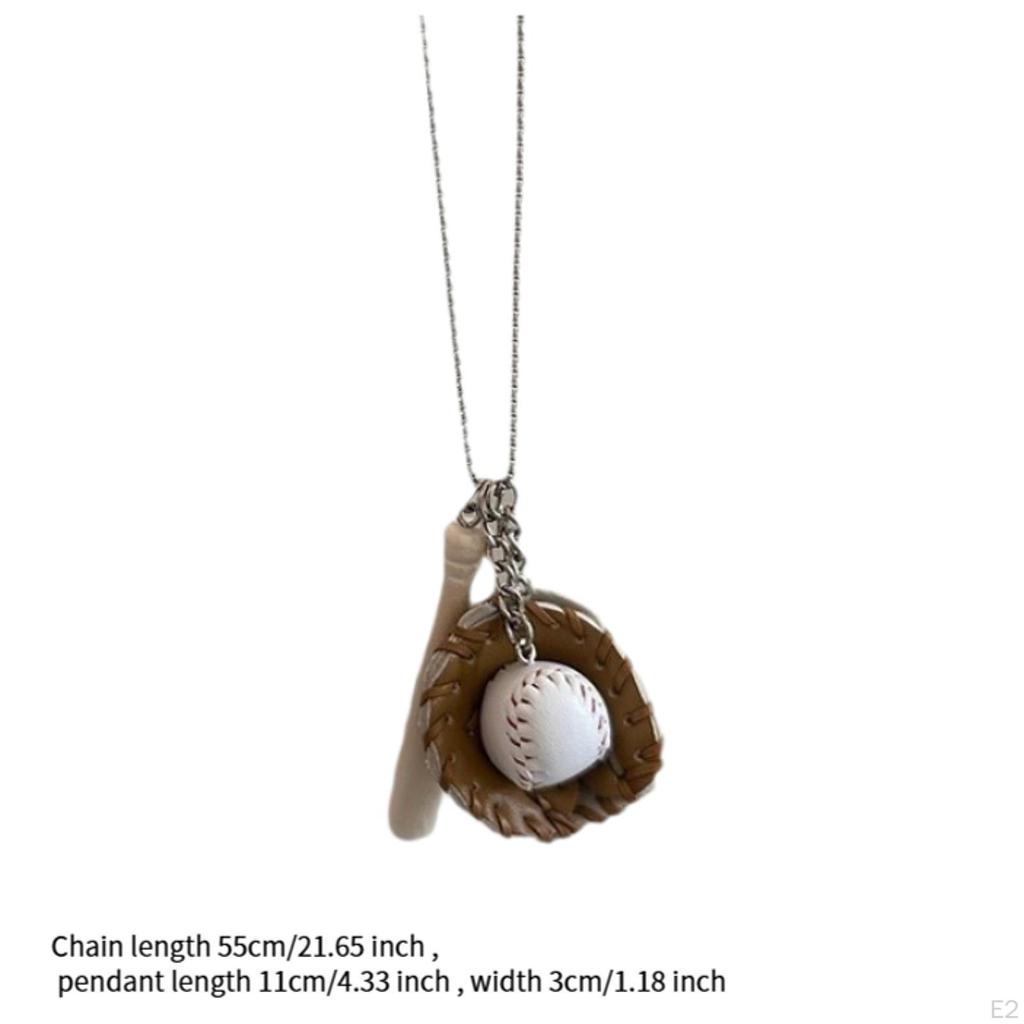 Baseball Set Themed Pendant Necklace for Women Lady Party Holidays Daily