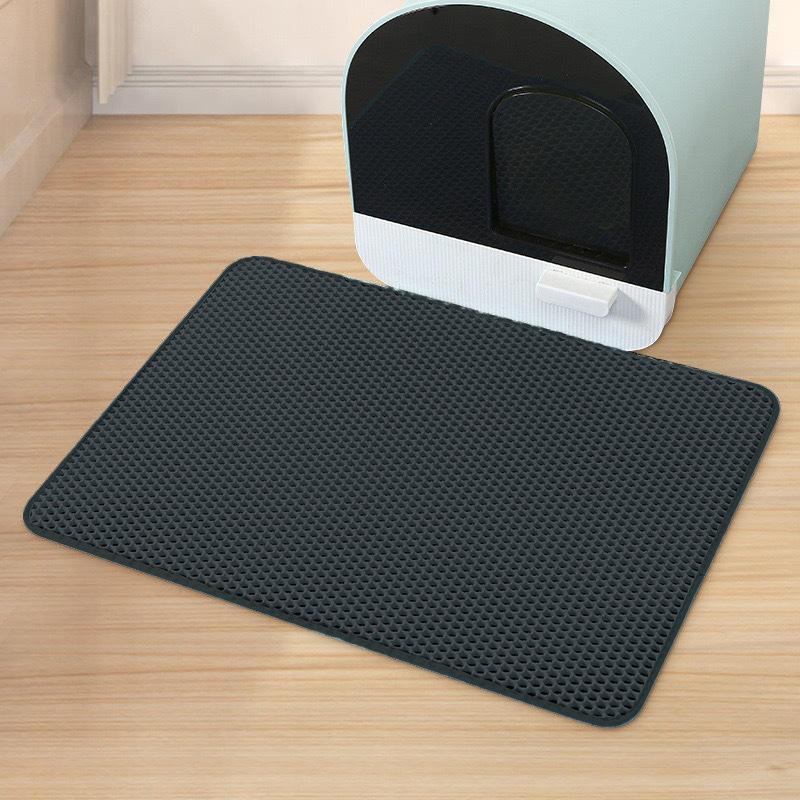 2PCS Double Layer Honeycomb Cat Litter Mat, Washable Foldable Detachable Anti-Splash Kitty Litter Trapping Pad