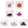 Headwear Funny Halloween Hair Claw Pvc Spider Pumpkin Themed Gripper Hat Shape Geometry Skeleton Shark Clip Women