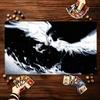 Chaotic Monochrome Anime Warrior Girl Ink Splash Effect For Gaming Laptop Desktop Playmat