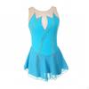 Figure Skating Dress Transparent Mesh Sleeveless Layered Gauzy