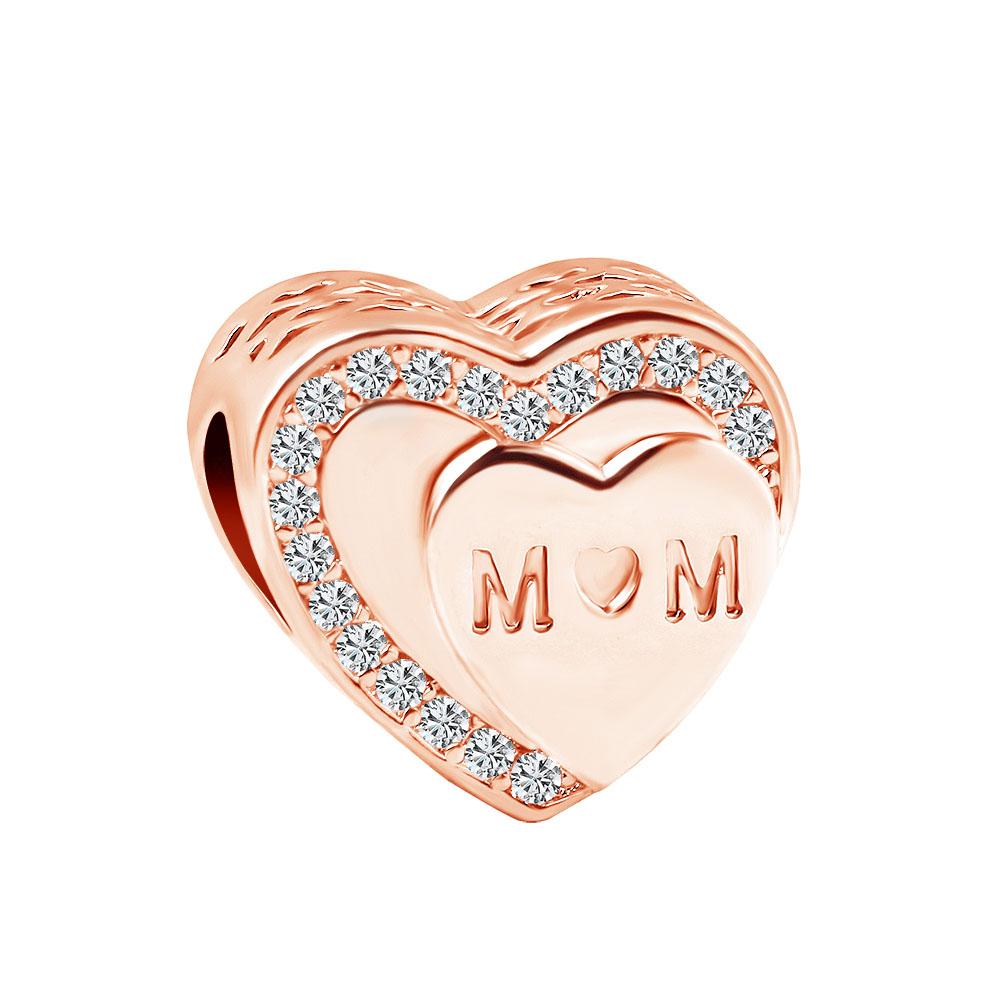 Europe Copper Family Charm Fit Original Bracelet Jewelry Pendant Sparkling Mom Bead Dangle Mother'S Day Gift