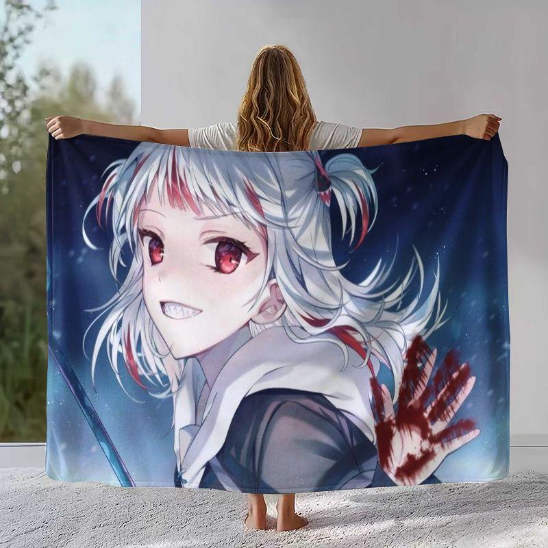 Gawr Gura Hololive English Cute Cartoon Flannel Blanket,Ultra Soft Warm Plush Throw for Home Bedroom Bed Sofa Cover Picnic gift