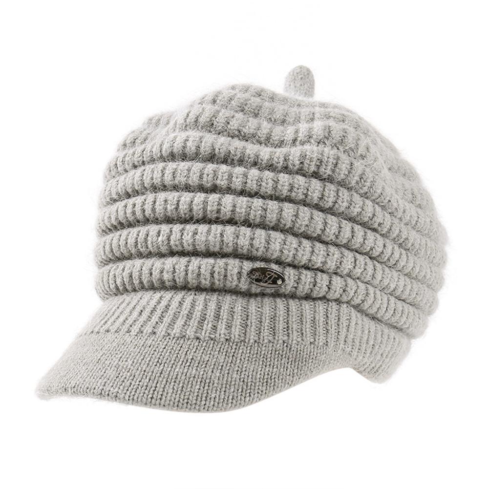 Women Winter Fleeced Warm Cap Beanies Knitted Peaked Hat