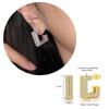 Rock Hip Hop Iced Out Stud Earring for Men Male Ice Studded Zircon Gold Color Piercing Ear Accessories Hiphop Trend
