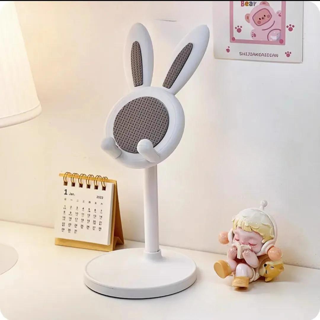 

1PC Cute Rabbit Mobile Phone Holder, Adjustable Height Mobile Phone Holder, Cute Desktop Accessories білий