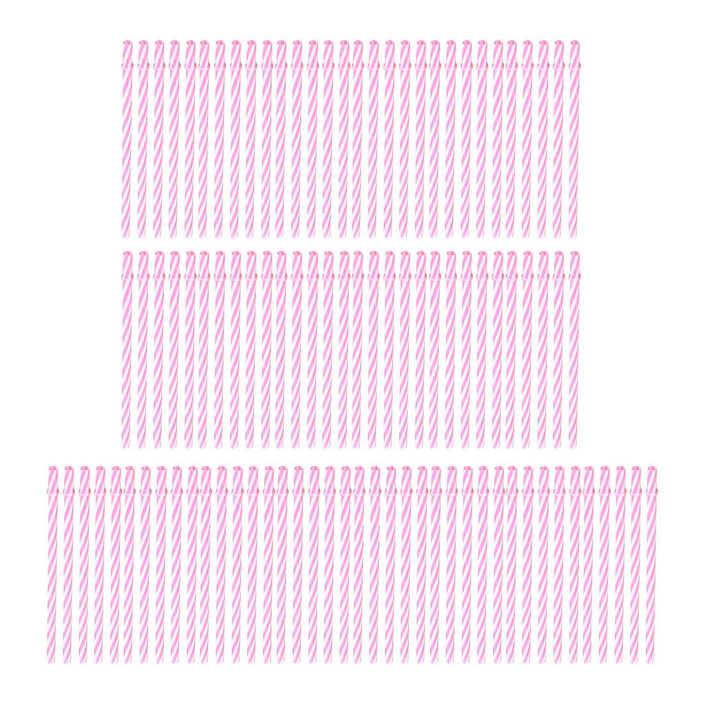 Reusable Striped Drinking Straws with Twisted Pattern for Cold and Hot Beverages Suitable for Daily Use and Parties Pack of 100 Pieces