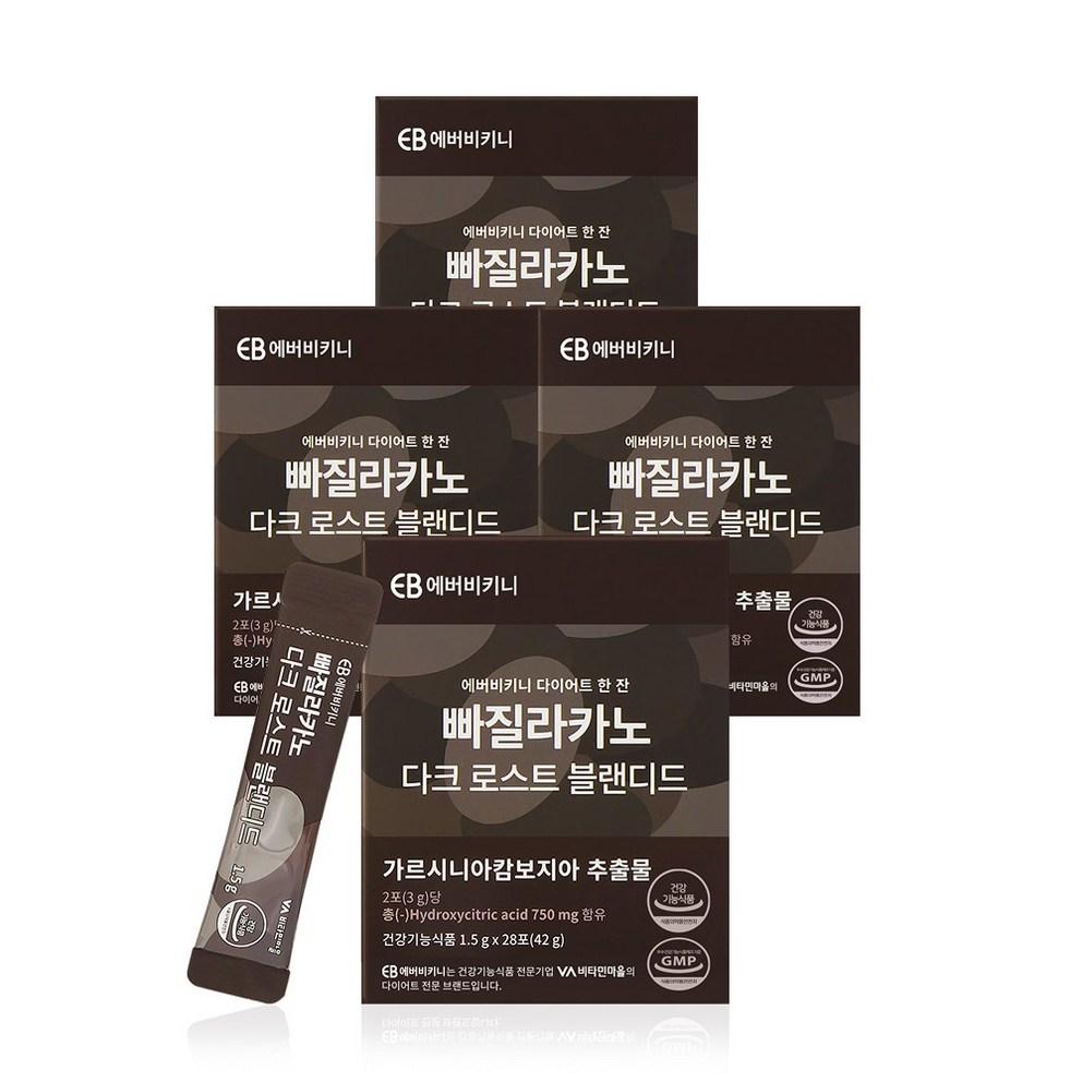 everbikini Garcinia Coffee Diet, Dark Roast, 4 Boxes
