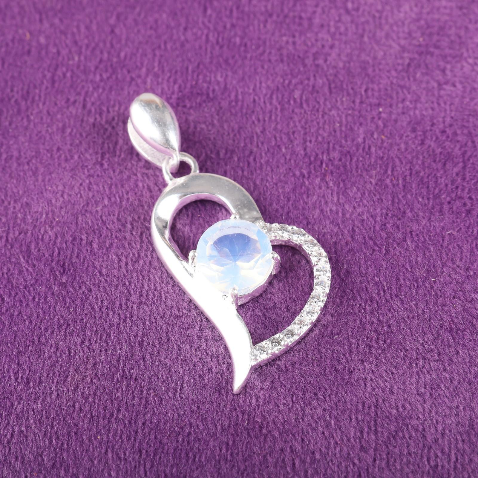 

Молочный опал драгоценный камень 925 стерлинговое серебро циркон ювелирные изделия стильный кулон 1,37 подарок CZP-5-12