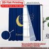 2D FLAT PRINTING 2pcs Curtains (Without Rod) Ramadan Celestial Theme Curtains Modern Fashionable Curtainments during the Saint