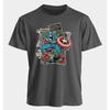 Marvel Mens and Womens Tshirts Captain America Summer American Spring and Autumn Oversized Punk Harajuku Niche Shortsleeved