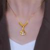 New Fashion Ginkgo Leaf Pendant Necklace For Women Simple Zircon Choker For Women Jewelry Gifts