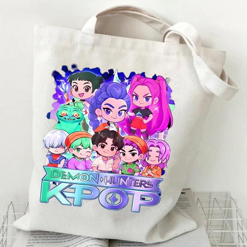 KPop Demon Hunters Student Everyday Versatile Shoulder Bag Fashion Demon Hunters Canvas Bag