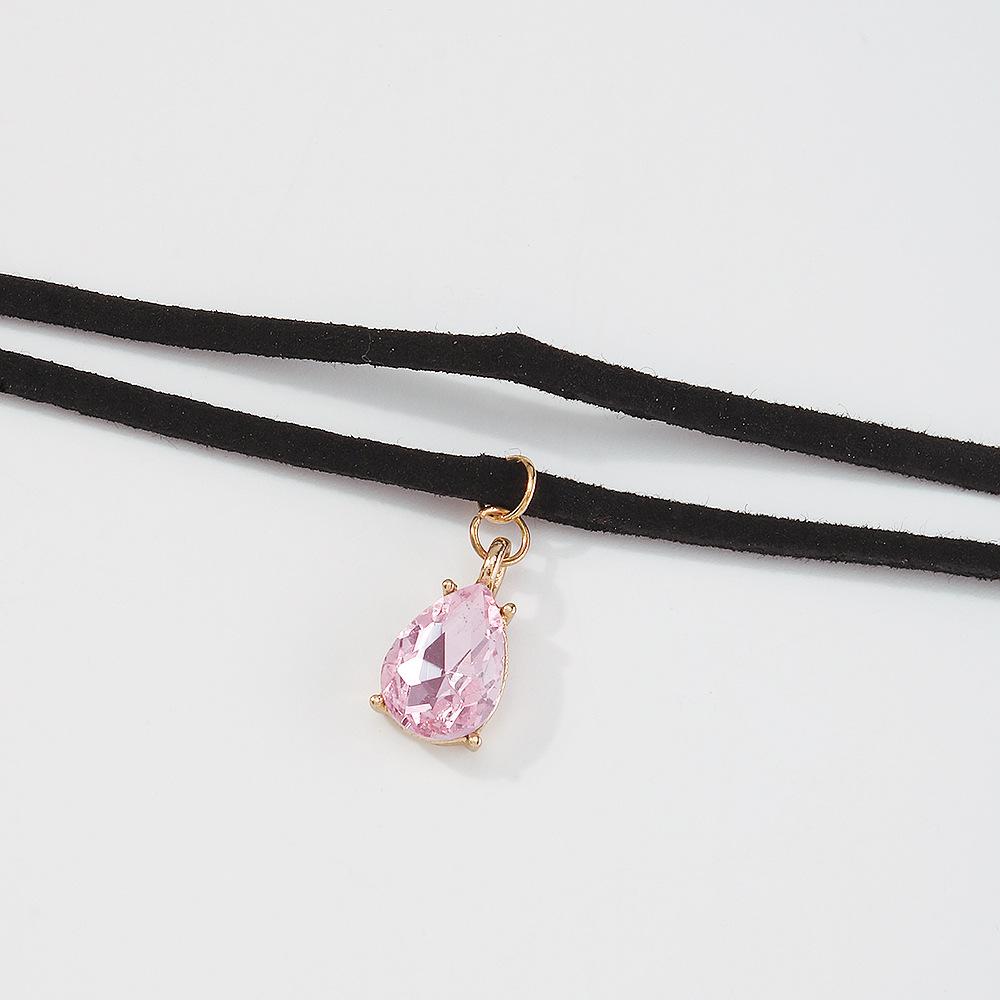Tooxika Glass Diamond Temperament Double Layer Collarbone Chain Retro Short Personalised Necklace