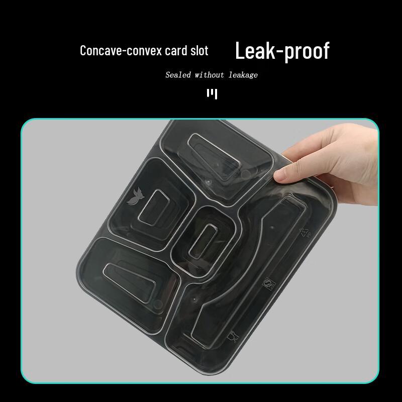 Disposable 5-Compartment Meal Box