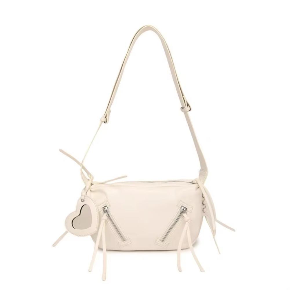 

Элегантная корейская сумка подмышку в стиле мото Y2K панк сумка кроссбоди модная кожаная сумка на плечо для путешествий белый