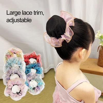 Filet à chignon pour danseuse Cordon élastique Filet à cheveux réglable Accessoires de cheveux en gaze pour filles Danse Ballet Patinage Gymnastique