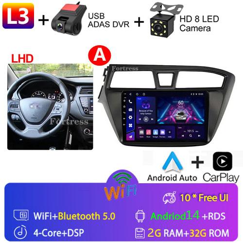 Fortress 6G 128G Android 12 Car Radio For Hyundai I20 LHD 2015 2016 2017 Stereo GPS Carplay Auto Multimedia Player 2Din DVD