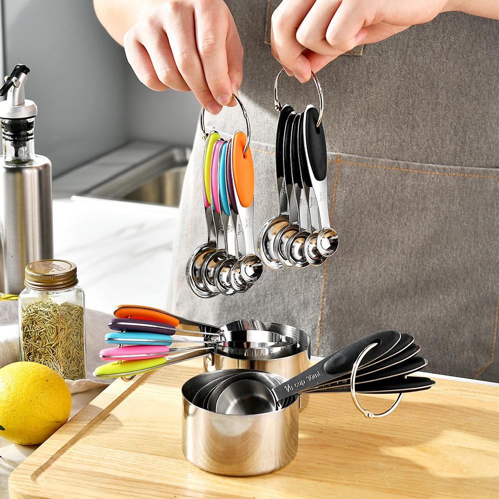 10-Piece Stainless Steel Measuring Cup and Spoon Set for Kitchen Baking