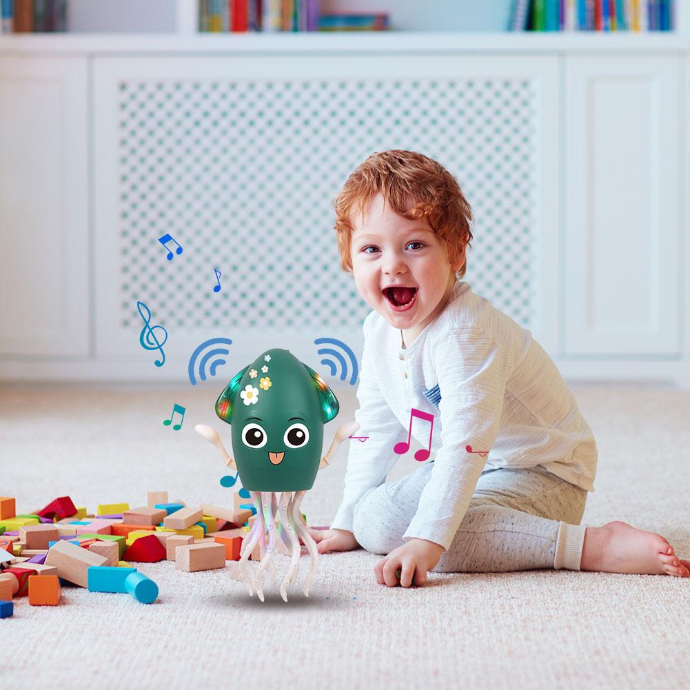 Dancing Funny Octopus Toy USB Rechargeable Cartoon Electronic Octopus Toy Education Toddler Octopus Interactive Development Toys