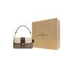 Coach Grace 22 Classic Monogram Canvas And Leather Shoulder Bag Women Shoulder Bag Khaki-Brown White CC033-IMOTV