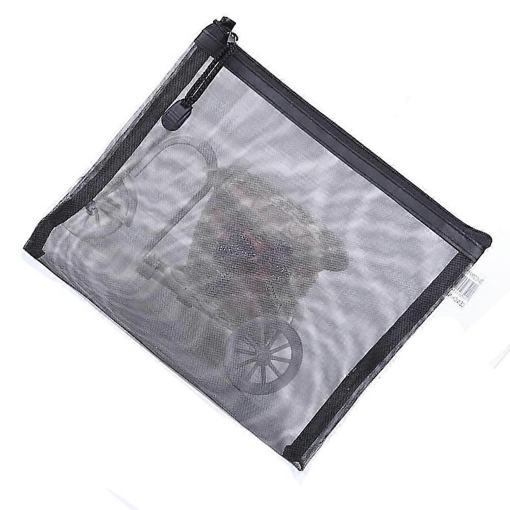 5PCS Black Zipper Lock Mesh Storage Bags Cosmetic Make Up Travel Organizer Bags