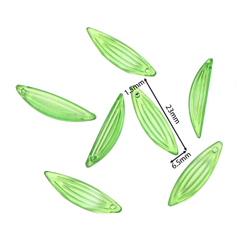 10-100Pcs Green Acrylic Leaf Charms Leaves Beads Pendants For Diy Necklace Bracelet Earrings Jewelry Making Handmade Crafts