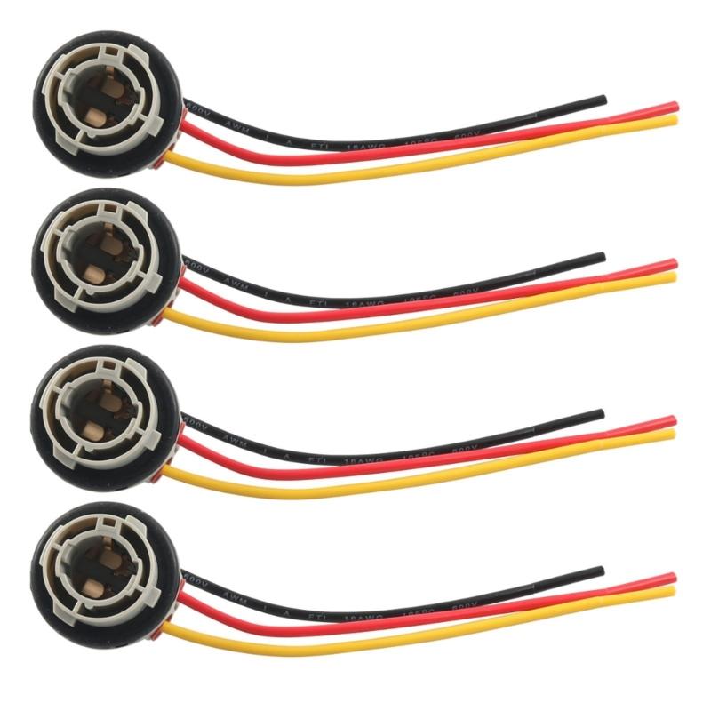 LED Bulb Socket Plugs Connector Metal & Plastic Brake Light Socket Harness for Reliable Tail & Brake Light Performances