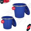 Kotarbau® Utility Bucket With Lid And Handle, Plastic, Navy Blue, 15 L