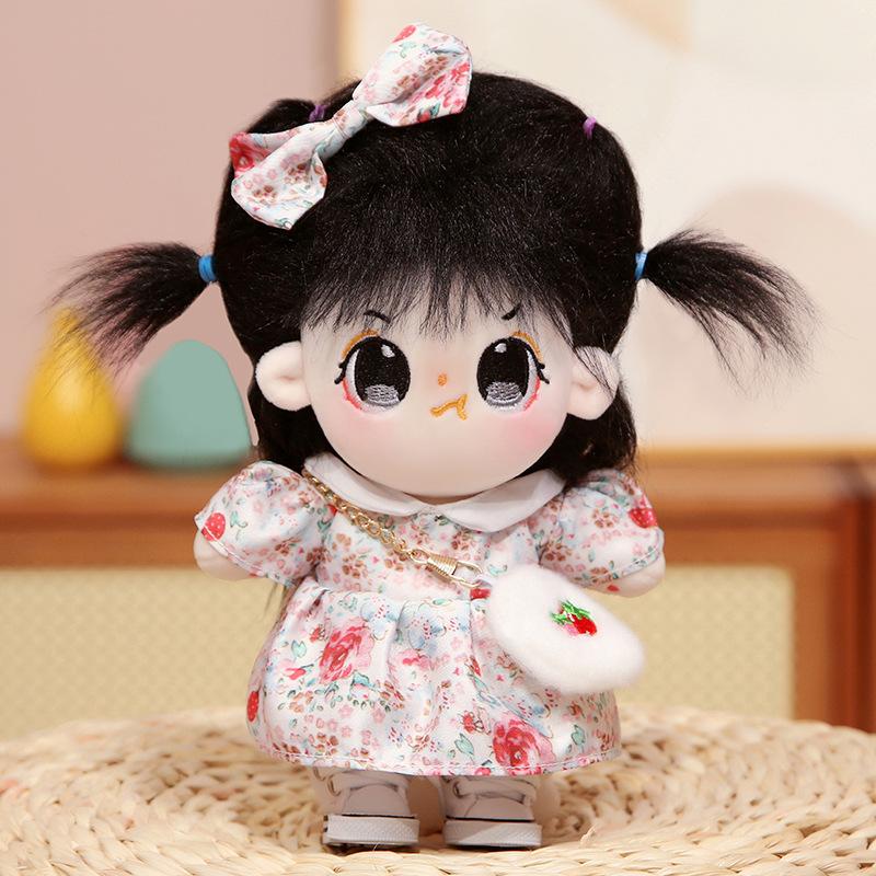 20cm Cotton Doll Plush Doll Girl Celebrity Doll Gift for Girls with Clothes and Bags