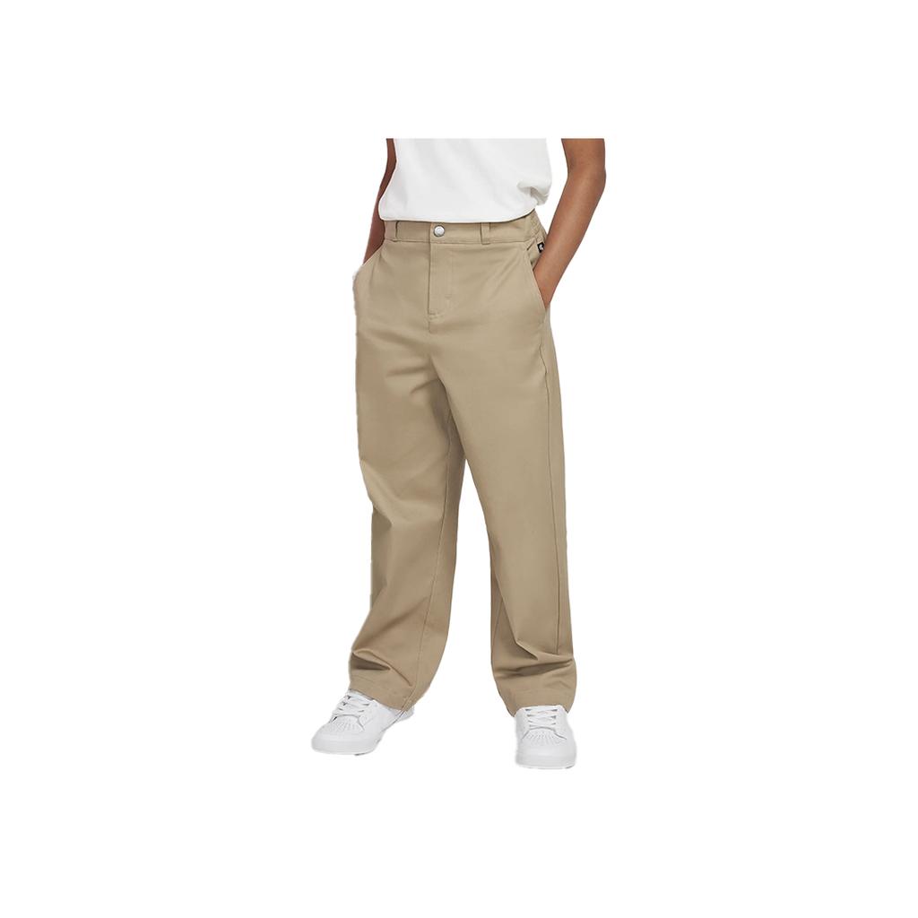 Nike Loose Fit Solid Color Comfortable Sports Pants Kids Bottoms Khaki FN9215-247