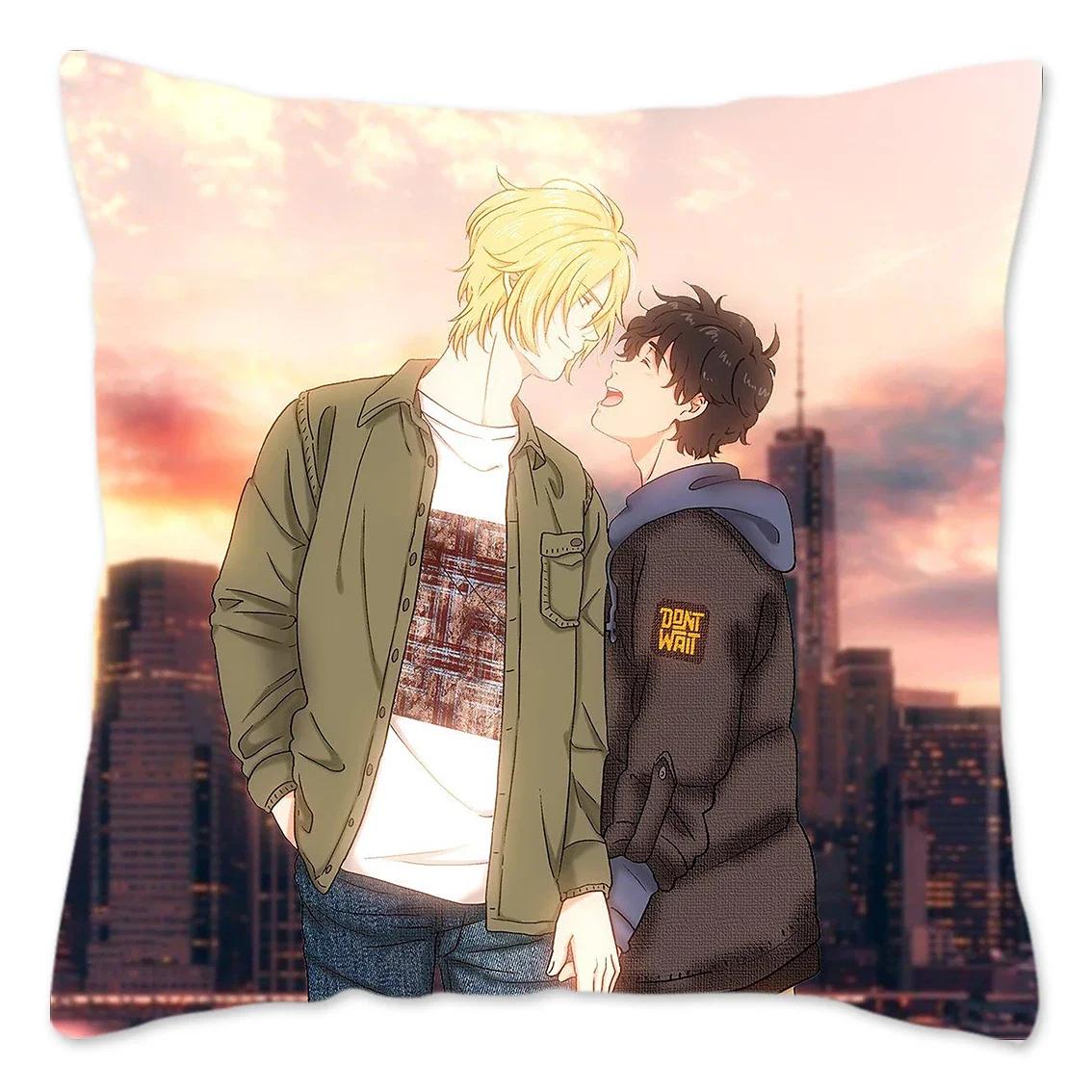 

BANANA FISH Аніме Наволочка для диванної подушки Наволочка для диванної подушки Домашній декор Поліестерова наволочка Японська Манга Housse De Coussin 30x30cm