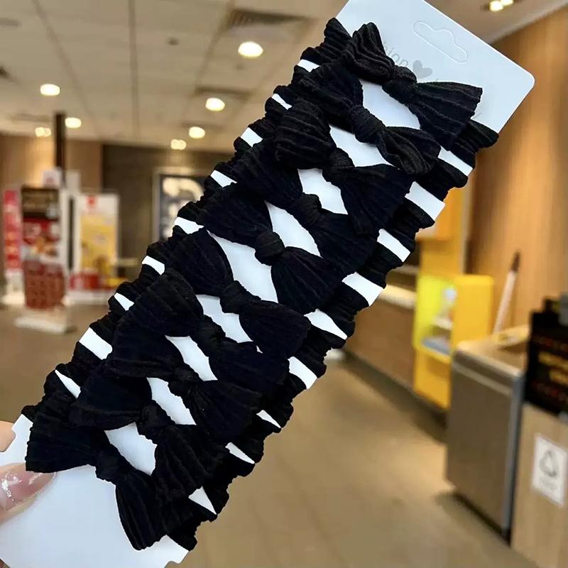 

5/10 шт. простые банты для волос, цветные эластичные бесследные резинки для хвоста для женщин и девочек, милые аксессуары для волос