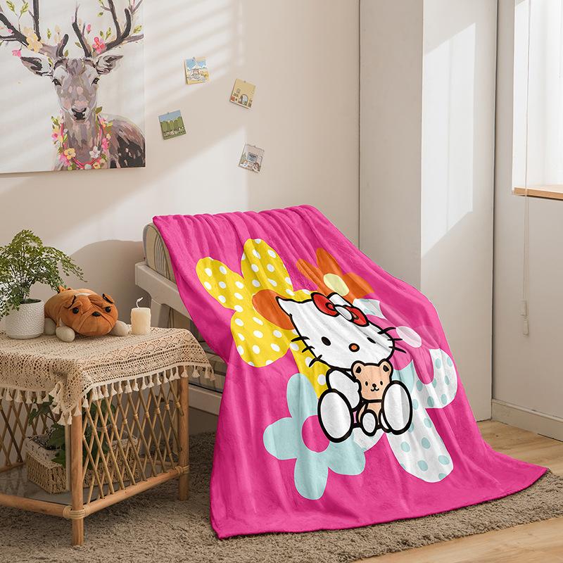 Cartoon Kt Kat Doppelseitige Flanell 3D Digitaldruck Decke Decke
